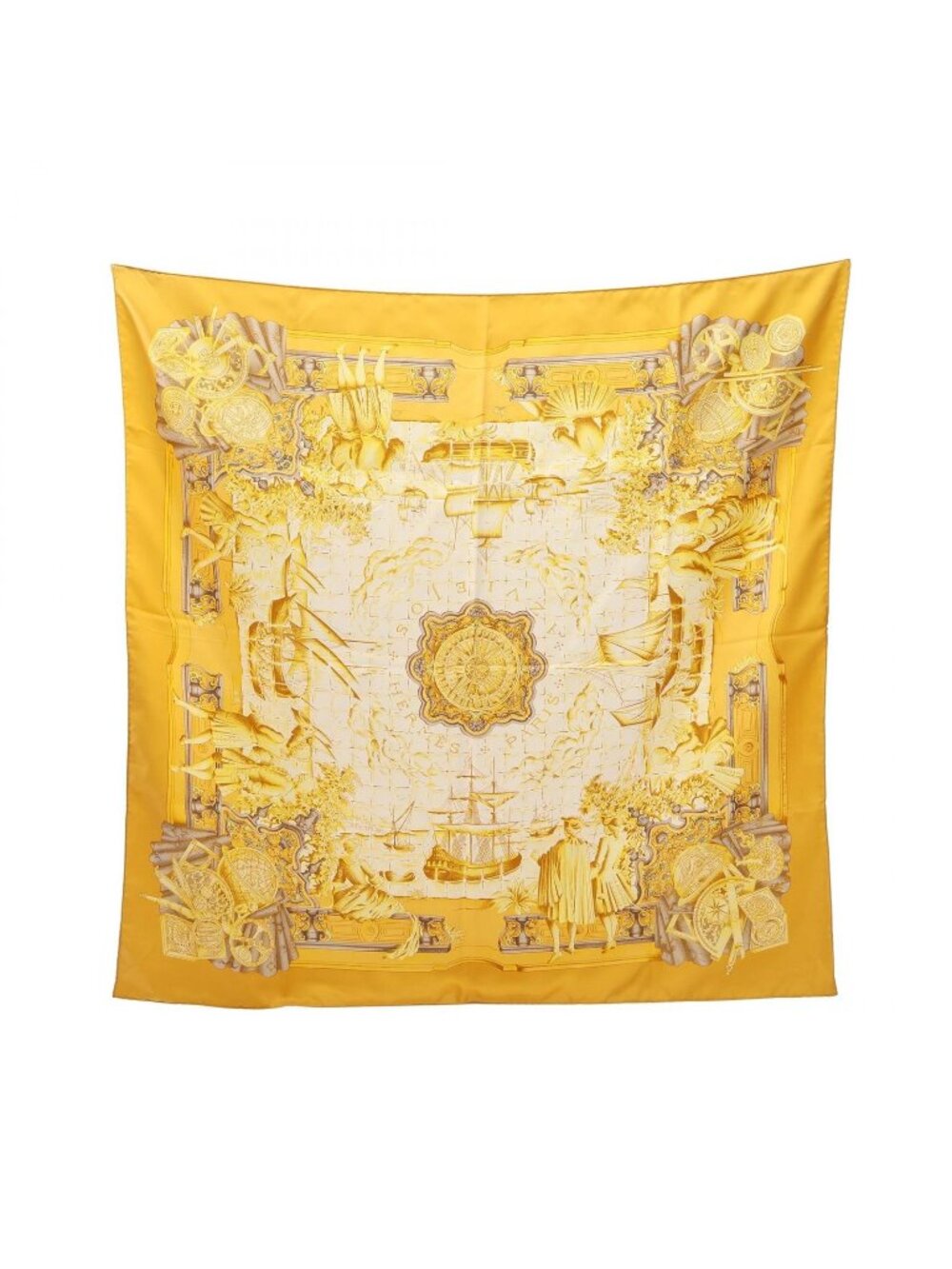 Hermes Scarf Carre 90 Azvlejos Yellow Silk